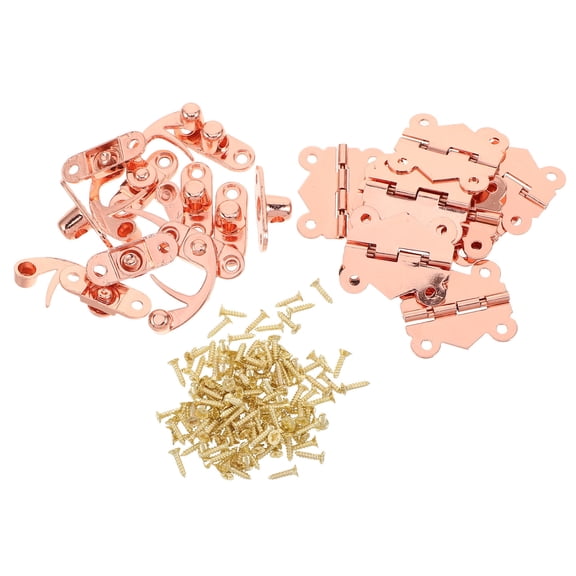 CTIRCHIU Rose Plated Gold Alloy Hinges for Wooden Furniture Easy Install 1Set