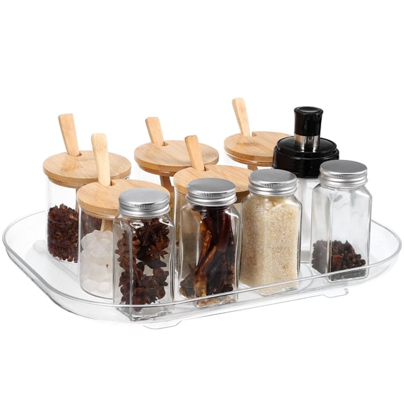 CTIRCHIU Transparent Rotating Spice Rack Organizer Large Capacity Condiment Holder