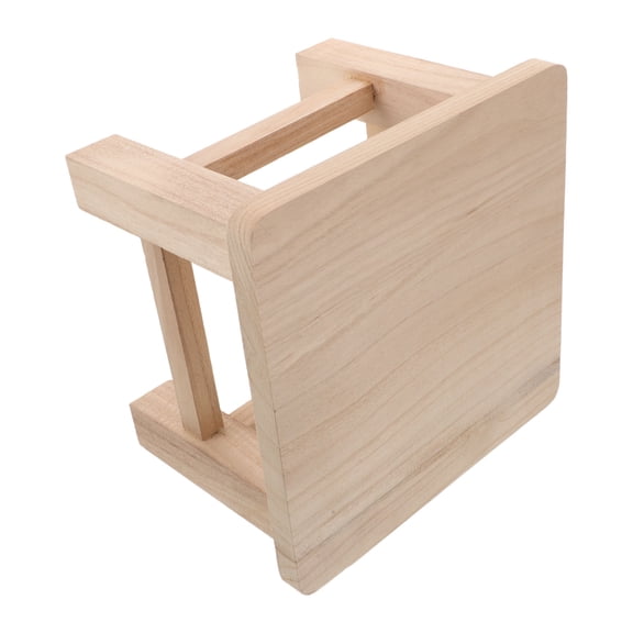 CTIRCHIU Rounded Edge Small Square Wood Bench for Bedrooms Entryway Hallway Seating