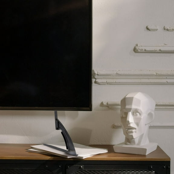 CTIRCHIU Black Metal TV Stand Holder Stable Adjustable TV Stand Replacement Base with Thickened Iron