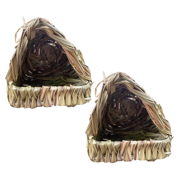 CTIRCHIU 2-Pack Natural Straw Bird Nest Craft Kit, Handmade Grass Nesting Material for Birds and Small Pets