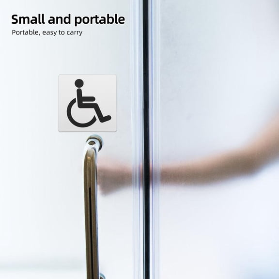 CTIRCHIU Self Adhesive Acrylic Disabled Bathroom Sign White Clear Visibility Handicap Label