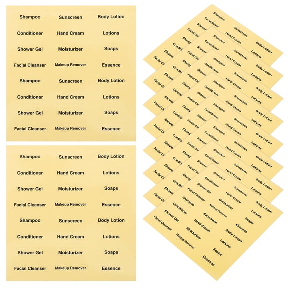 CTIRCHIU Self Adhesive Bathroom Labels Stickers Light Yellow for Cosmetic Bottles and Skincare Products