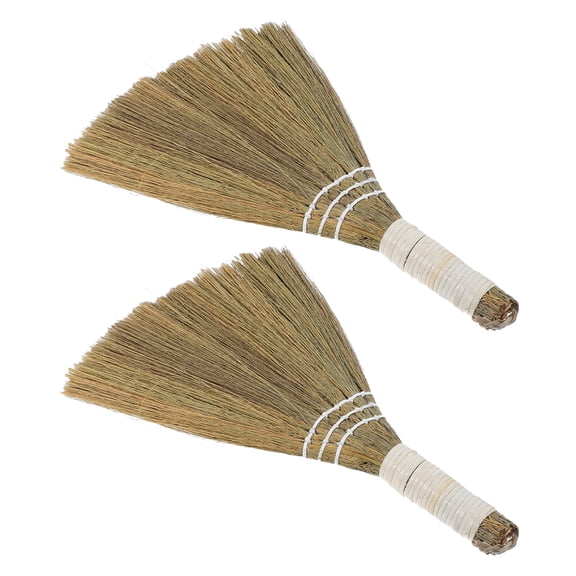CTIRCHIU Set of 2 Miniature Natural Handheld Broom Lightweight Craft Broom for Cleaning
