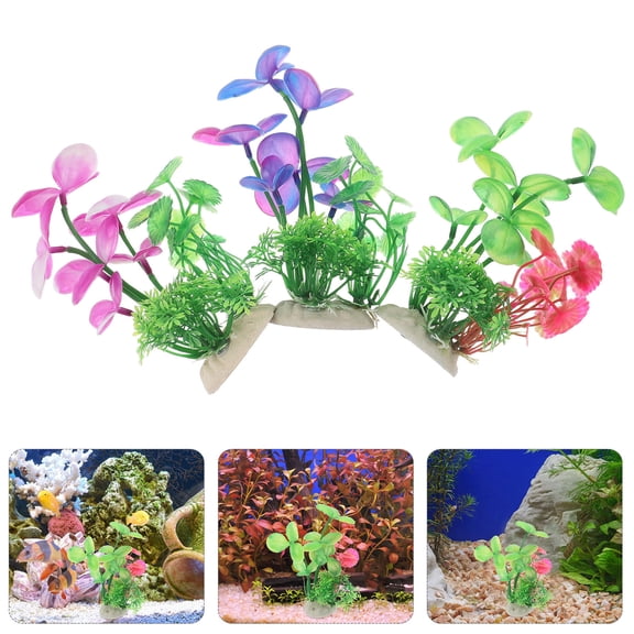 CTIRCHIU Set of 9 Aquarium Plants Plastic Water Grass Shape for Reducing Algae Growth in Fish Tank