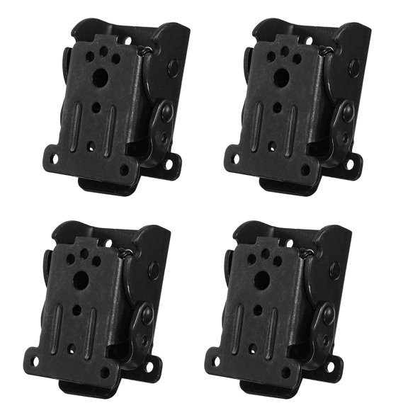 CTIRCHIU 4-Pack Heavy Duty Black Steel Folding Table Leg Brackets with Self-Locking Hinges for Furniture Support