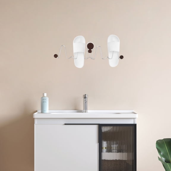 CTIRCHIU Shoe Hooks Dark Brown ABS Wall Mounted Holder with Drying Feature for Entryway Use 1Pcs