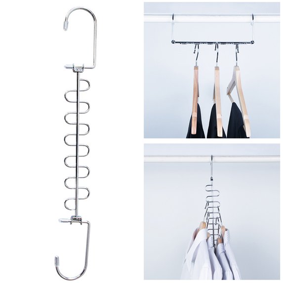 CTIRCHIU Plated Silver Multi-Hole Hanger Rack Closet Storage Wardrobe ...