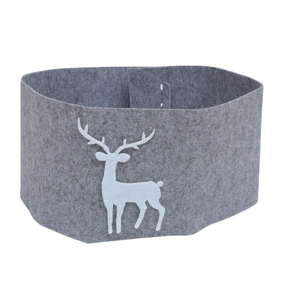 CTIRCHIU Grey Slim Round Tree Skirt Fabric Floor Protector for Christmas Trees 1 Piece