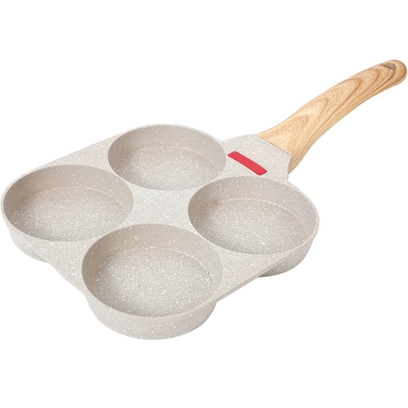 CTIRCHIU Clay Stone Egg Fryer Four-Hole Pan Even Heating Cooking Eggs 1Set