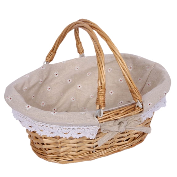 CTIRCHIU Small Wicker Basket Storage Basket Khaki Rustic Style 1Set
