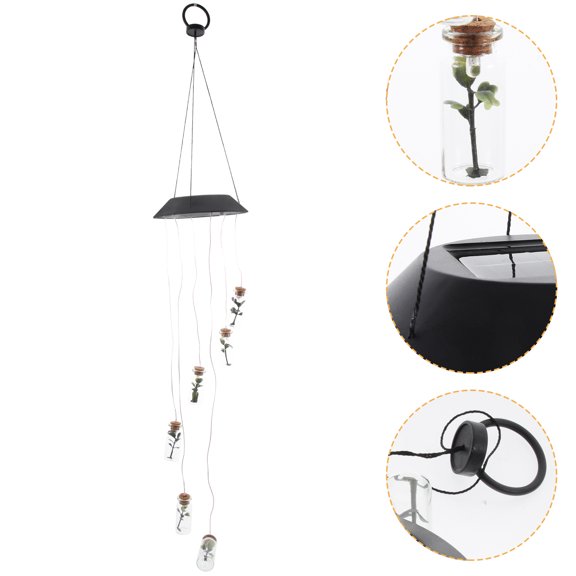 CTIRCHIU Solar Wind Chimes Bottle Plastic 1Pcs for Outdoor