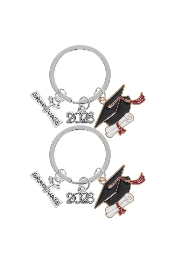 Graduation Keychain Multi Color Alloy for High School Students Class of 2026 2Pcs