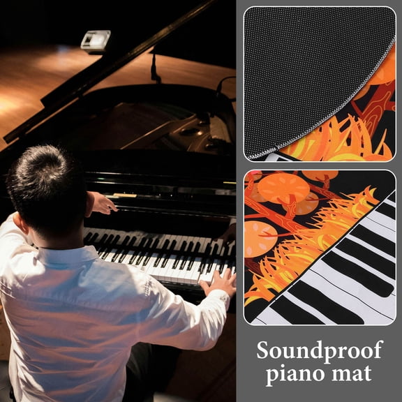 CTIRCHIU Sound Absorbing Piano Mat Black with Thick Nonslip Cushion for Floor and Seat