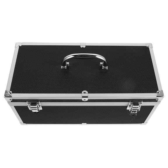 CTIRCHIU Sound Equipment Storage Case Black Aluminum Alloy Portable Hard Shell with Handle for Tools
