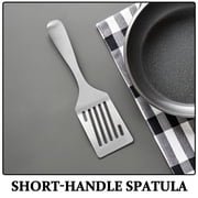 CTIRCHIU Stainless Steel Flat Metal Spatula with Compact Handle for Flipping Pancakes, Steaks, Burgers, and Vegetables Cooking