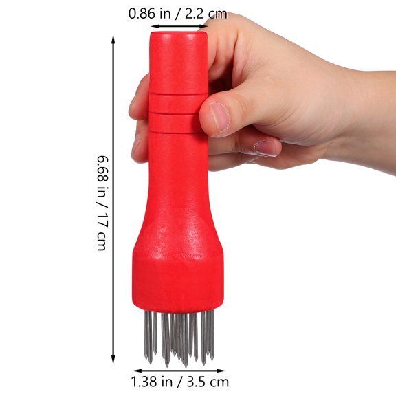 CTIRCHIU Stainless Steel Meat Tenderizer Mallet with Light Brown Wooden Handle for Preparation