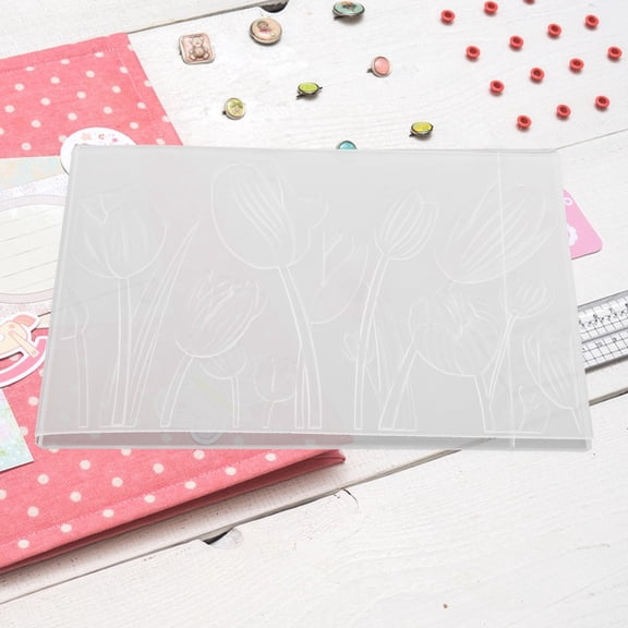 CTIRCHIU Plastic Embossing Template 3D Tulip Design DIY Craft Card Making Unique Texture