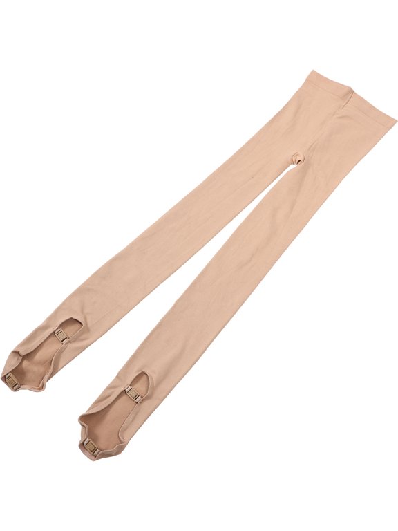 Khaki Thickened Skating Pantyhose with Elastic Comfort Belt for Winter Ice Skating and Ski Lessons