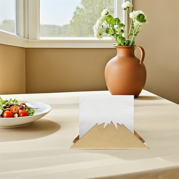 CTIRCHIU Countertop Napkin Organizer Stainless Steel Upright Holder Golden Finish