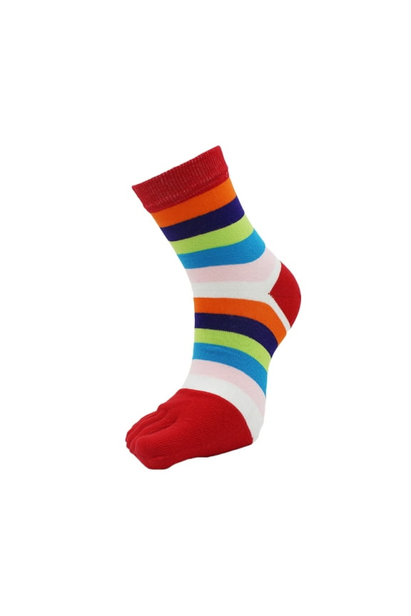 Toe Socks for Feet Wearing Cotton Material with Multi Color Soft Texture and Stripes