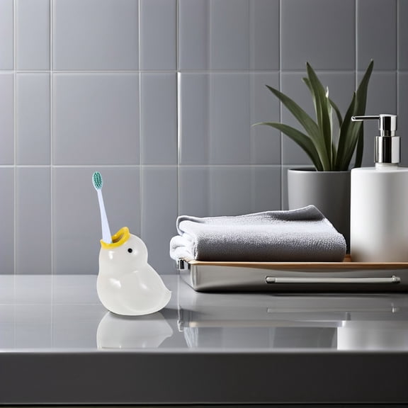 CTIRCHIU White Ceramic Toothbrush Holder with Farmhouse Style for Bathroom Countertop Storage Organizer