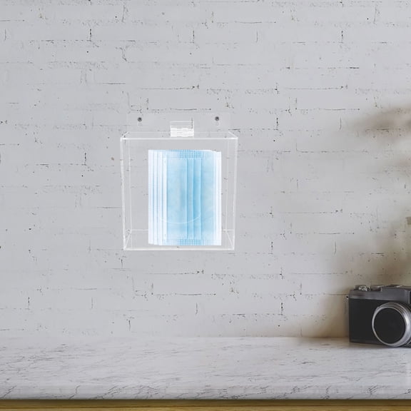 CTIRCHIU Transparent Acrylic Mask Storage Box for Wall Mount with Clear Visibility and Single Handed Access