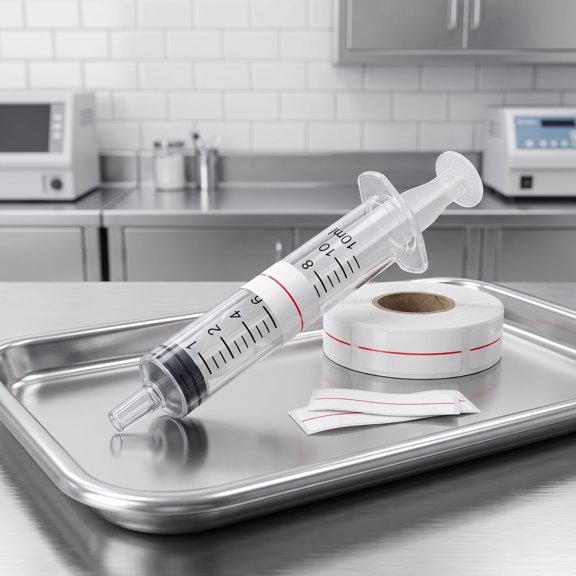 CTIRCHIU Transparent Syringe Measurement Labels with Red Indicator Line for Home Use