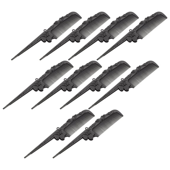 CTIRCHIU 10Pcs Rat Tail Comb Black Foldable Hair Parting Comb for Travel and Styling