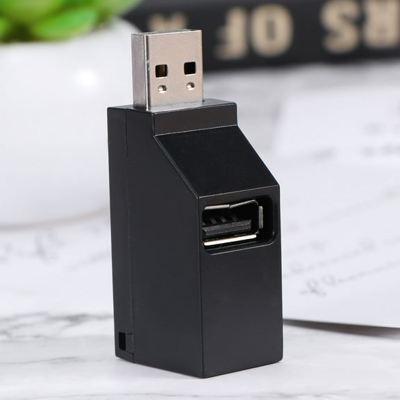 CTIRCHIU USB Port Expander USB Hub Black Plastic For PC Computer 1Pack