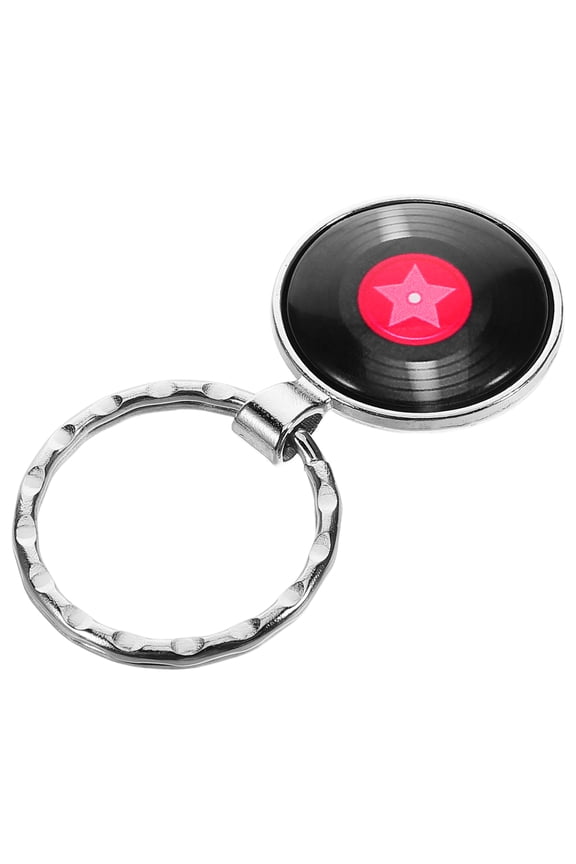 1 Set Vinyl Record Keychain Retro Style Zinc Alloy Mini Cd Keychain Bag Accessory For Music Lovers