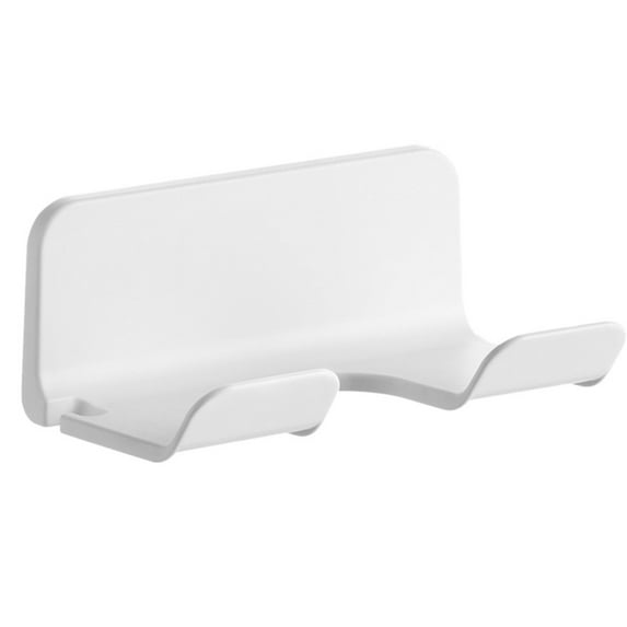 CTIRCHIU Wall Mounted Hair Dryer Holder, White HIPS, Space-Saving Bathroom & Bedroom Organizer, Barbershop Accessory, 16x9.4x6.6 CM