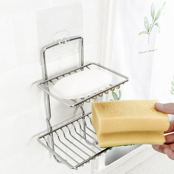 CTIRCHIU Kitchen Soap Holder Double-deck Stainless Steel 1Pack