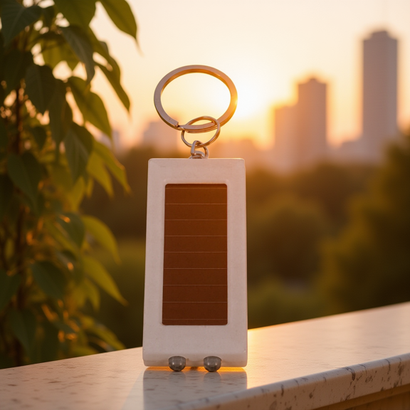 CTIRCHIU White ABS Keyring Light with Portable Emergency Light, Solar Charging, Ideal for Camping Season