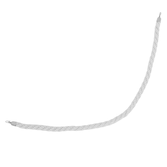 CTIRCHIU White Braided Banister Rope Barrier with Chrome Hooks for Event Queue Control and Crowd Management