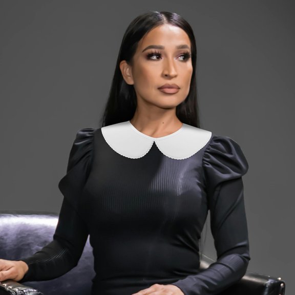 CTIRCHIU White Soft Cotton False Collar with Lace Embellishment for Versatile Dress Decoration