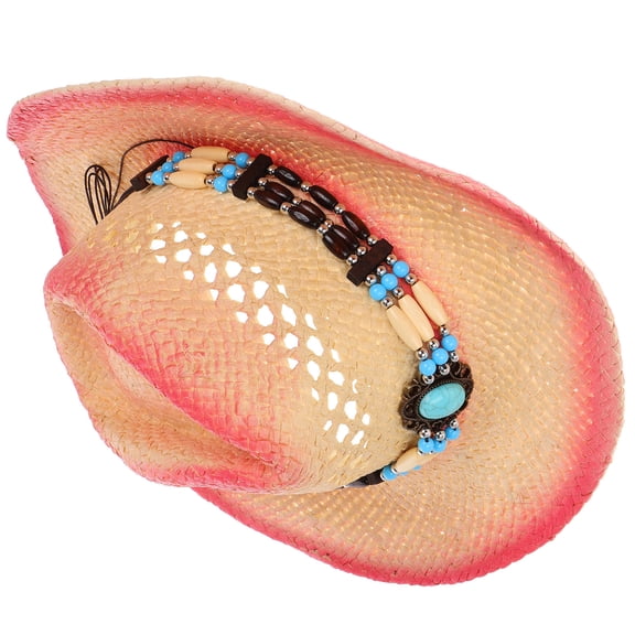 CTIRCHIU Cowboy Hat Women Cowboy Hat Pink Straw 1Pack