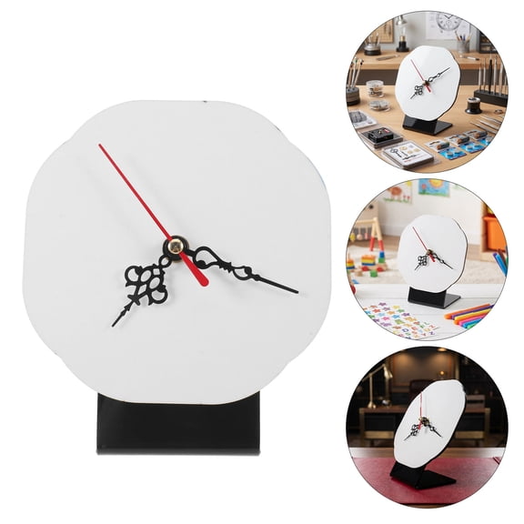 CTIRCHIU Wooden Blank Clock Face for DIY Crafting Rustic Wood Wall Clock Dial White