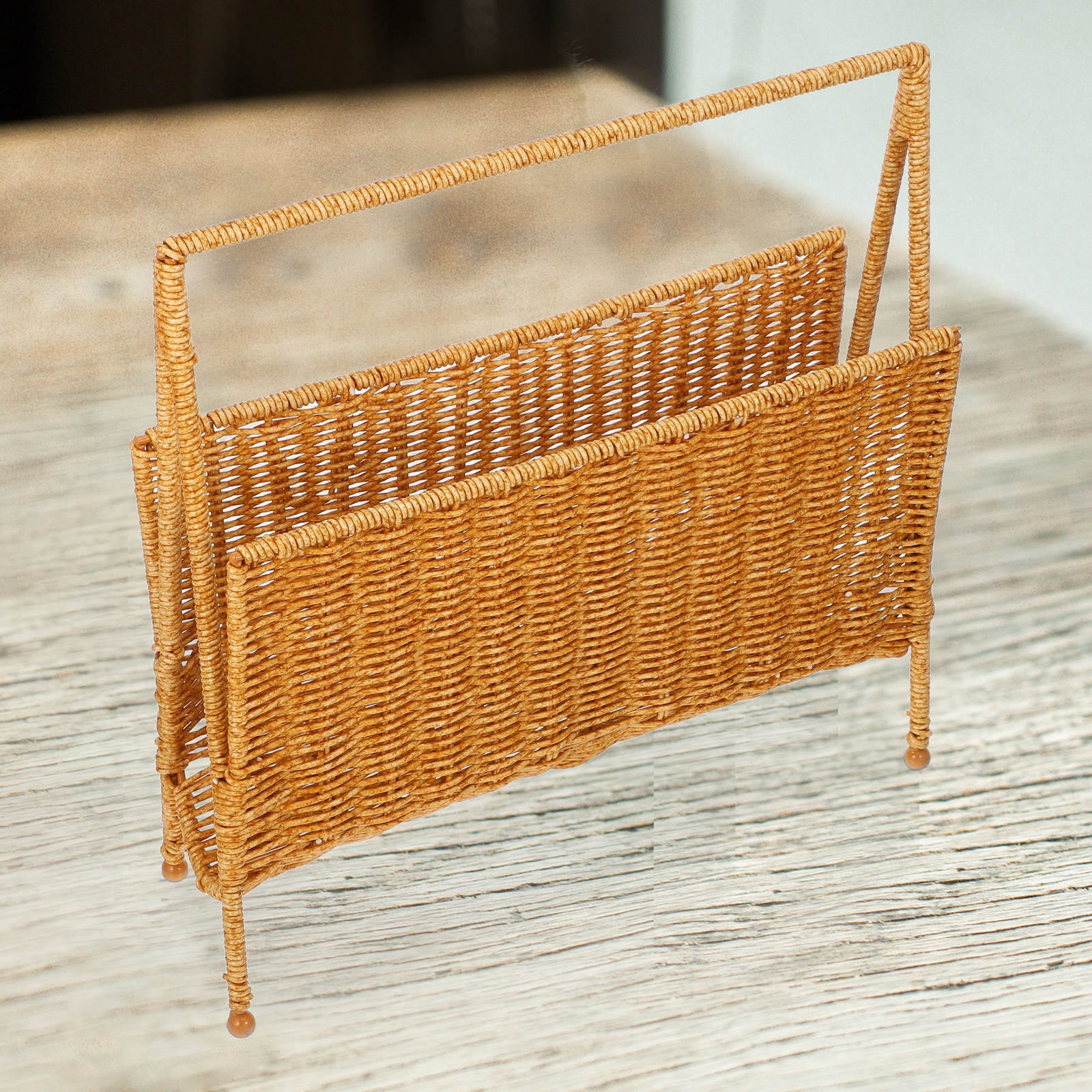 CTIRCHIU Light Brown Woven Magazine Rack for Bathroom and Home Storage ...