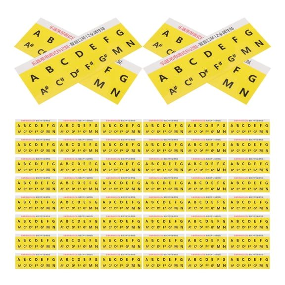 CTIRCHIU Yellow Harmonica Key Stickers with Adhesive for Universal Scale Chart and Music Reference Guide