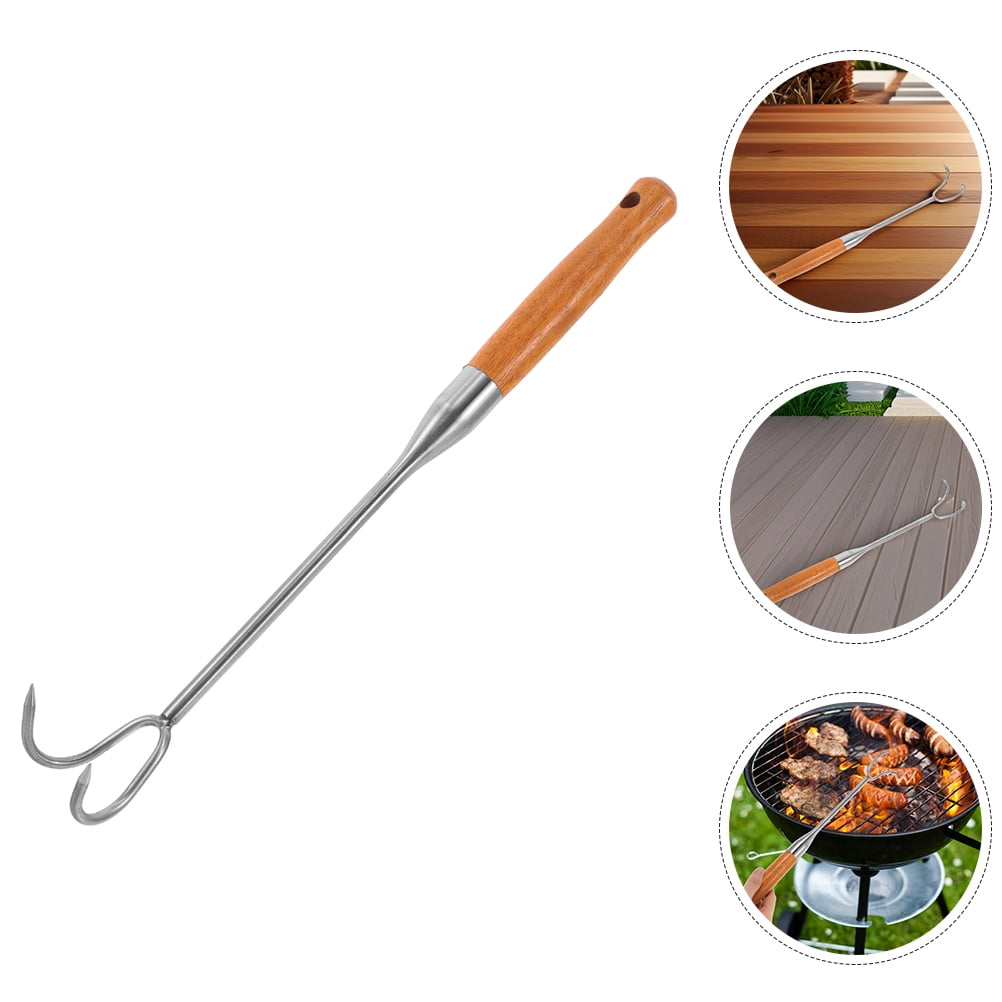 CTIRCHIU Portable Stainless Steel Meat Hook Flipper with Ergonomic ...