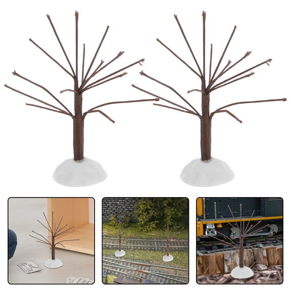 CTIRCHIU dead leaf collector 6pcs Artificial Bonsai Tree Coffee Plastic Holiday Village Scene Home Decor Winter