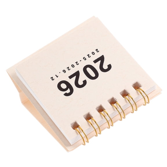 CTIRCHIU 2026 Small Desk Calendar Beige Portable Daily Schedule Organizer for Home and Office