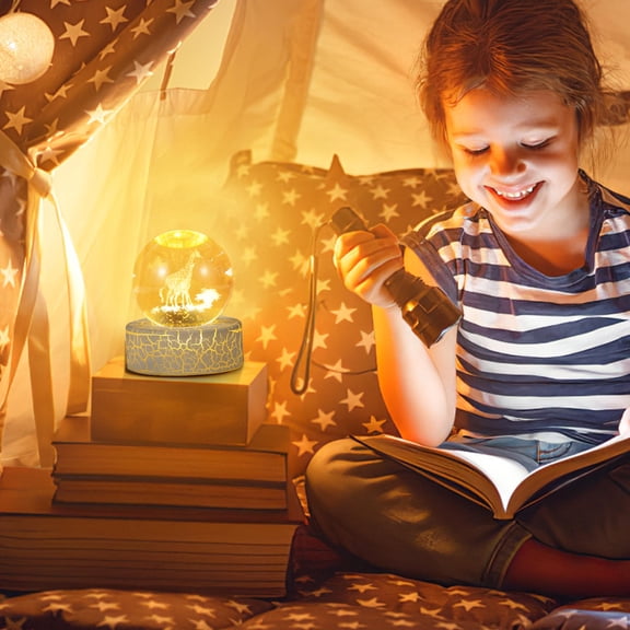 CTIRCHIU Elegant Crystal Globe Sphere Light Decorative Lamp for Bedroom and Office