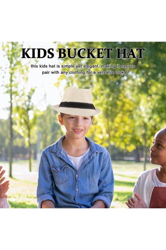 fedora hat stretcher Straw Hat White 1 PCS for Kids Summer Activities