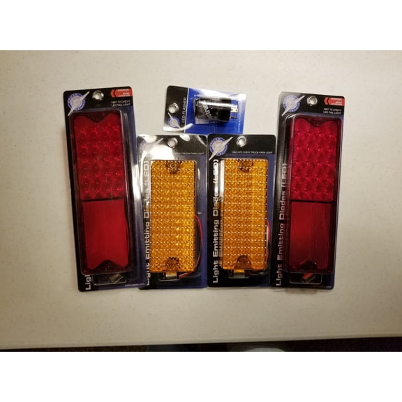CTL6721SEQ-Set6 1969-1970 Chevy Truck Sequential LED Tail Light/Marker Light Set with LED Flasher
