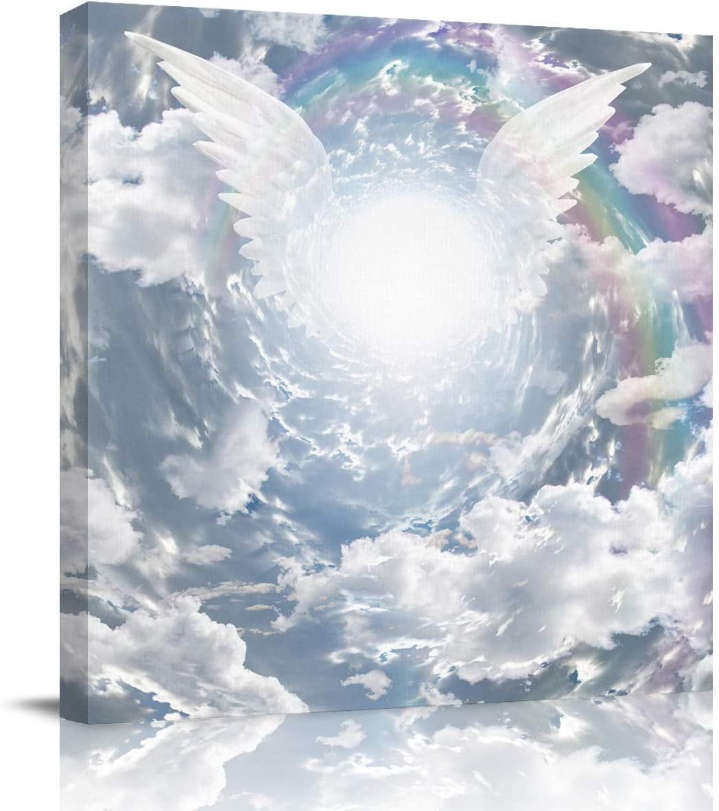 CTLLCanvas Wall Art Bedroom Living Room Painting Angel Wings Rainbow