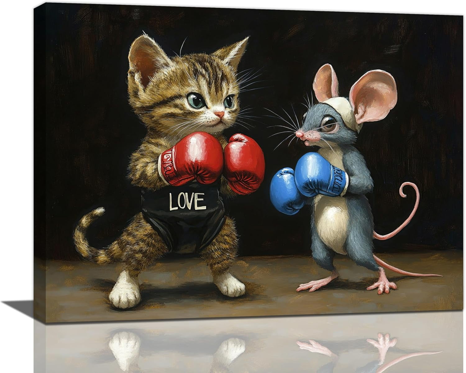 CTLLCat And Mouse Wall Decor Funny Pictures Funny Cats Canvas Wall Art