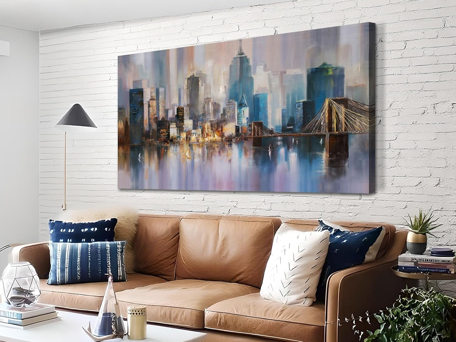 CTLLCityscape Canvas Wall Art Abstract Skyline New York City Prints