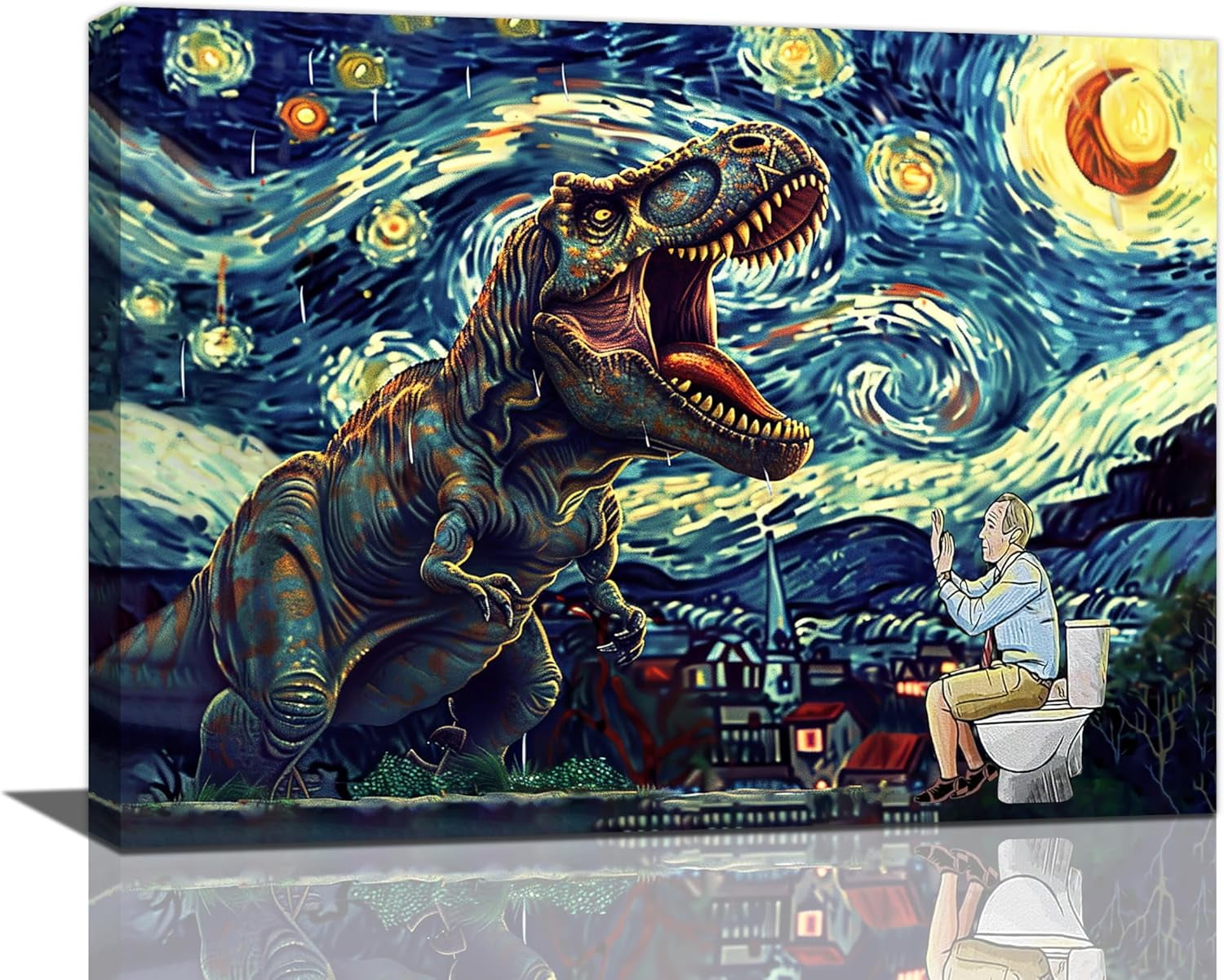 CTLLDinosaur Bathroom Wall Art Starry Night Funny Bathroom Pictures